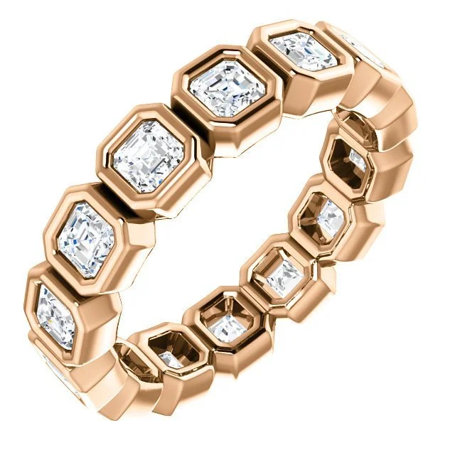 14KT GOLD 1.50 CTW ASSCHER DIAMOND BEZEL-SET ETERNITY BAND