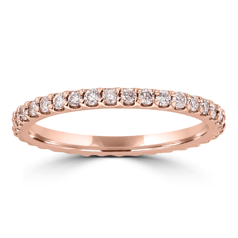 14KT ROSE GOLD 0.57 CTW LIGHT PINK DIAMOND ETERNITY BAND