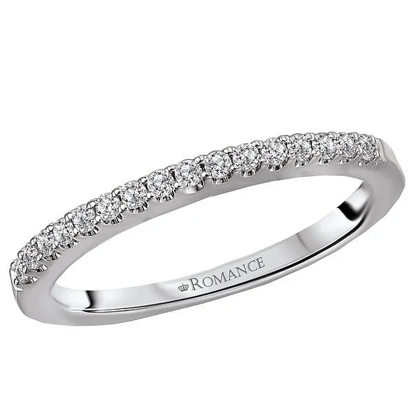 14KT White Gold 1/6 CTW Round Diamond 16 Stone Band