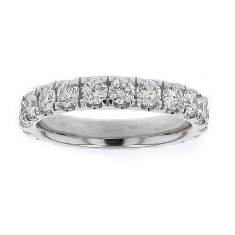 14KT WHITE GOLD 2 CTW DIAMOND PRONG-SET ETERNITY BAND