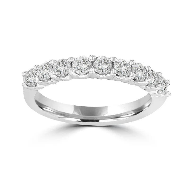 14KT WHITE GOLD 3/4 CTW PRONG SET DIAMOND BAND