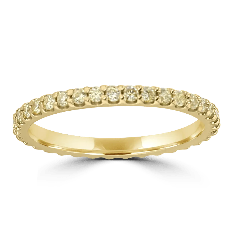 14KT YELLOW GOLD 0.57 CTW YELLOW DIAMOND ETERNITY BAND