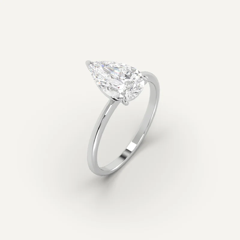 3 carat Pear Cut Diamond Ring