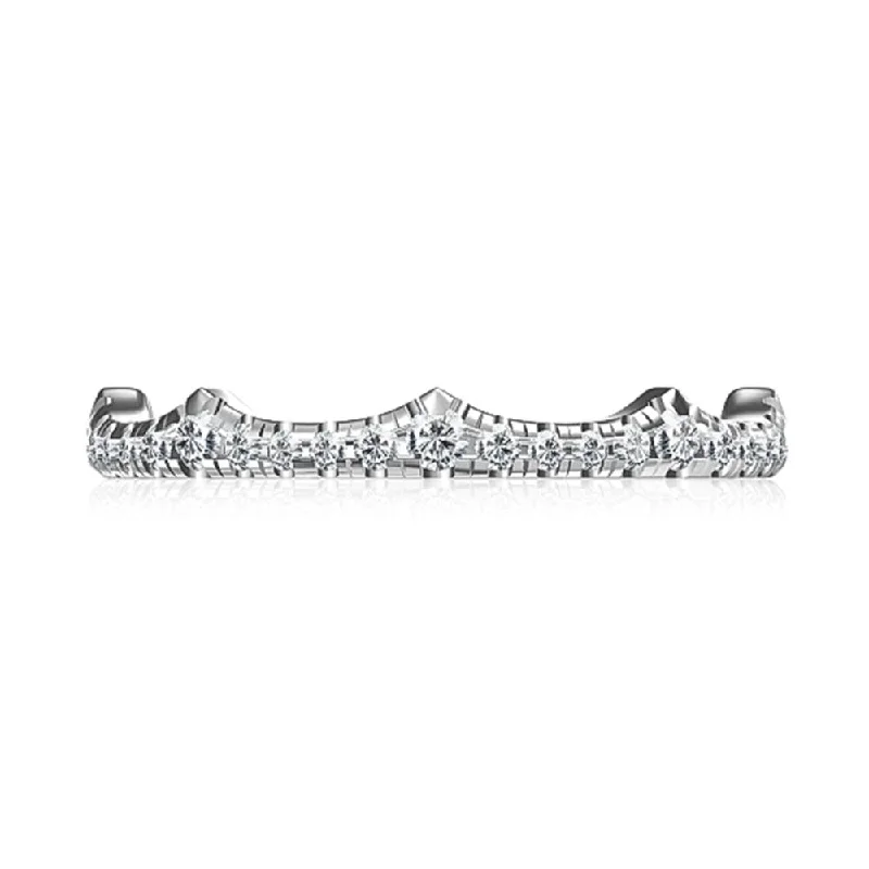 A. Jaffe 14k Intricate Pointed Diamond Wedding Band