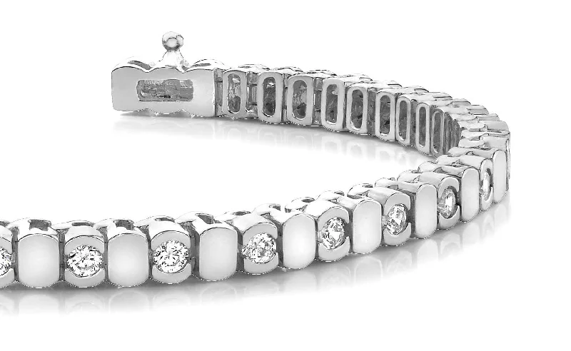 Alternating Bezel Diamond Bracelet with 2.50 ct.(finished) 3.0mm