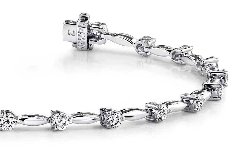 Alternating Diamond Drop Diamond Bracelet with 3.06 ct.(finished) 3.6mm