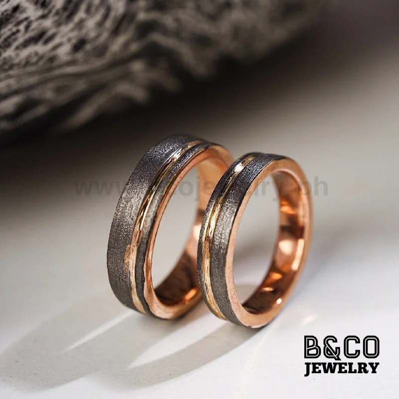 Arcadia Code Black Wedding Rings