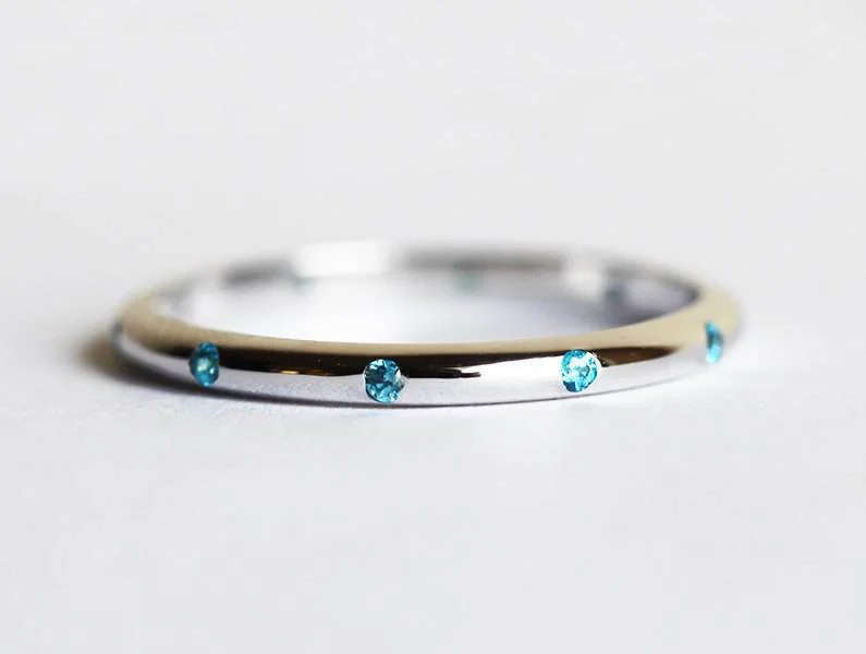 Blue Topaz Ring, Birthstone Ring