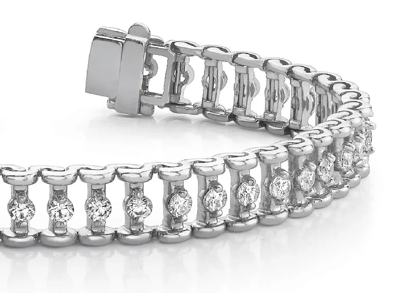 Candlestick Link Diamond Bracelet with 3.96 ct.(finished) 2.8mm