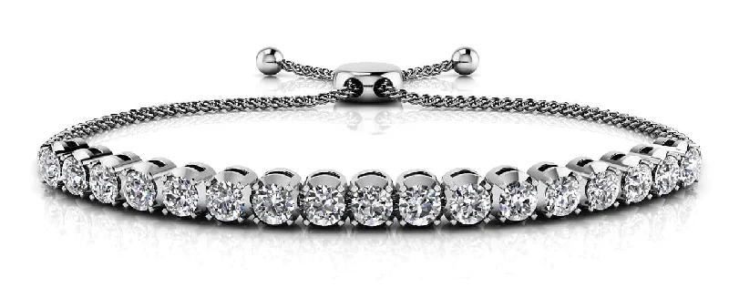 Classic 4 Prong Adjustable Diamond Bracelet with 2.56 ct.(finished) 3.5mm