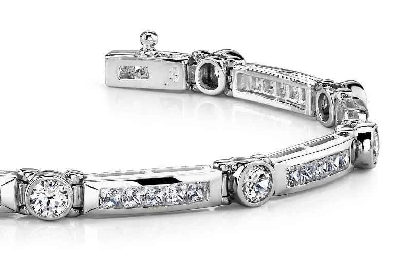 Classic Channel Frame Diamond Bracelet with 5.94 ct.(finished) 2.25mm, 3.8mm