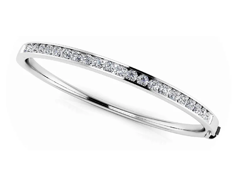 Classic Channel Set Bangle Diamond Bracelet with 1.98 ct.(finished) 2.8mm