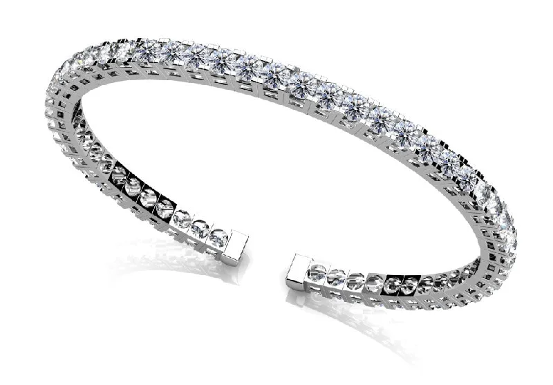 Classic Four Prong Flexible Diamond Bangle with 3.03 ct.(finished) 2.5mm