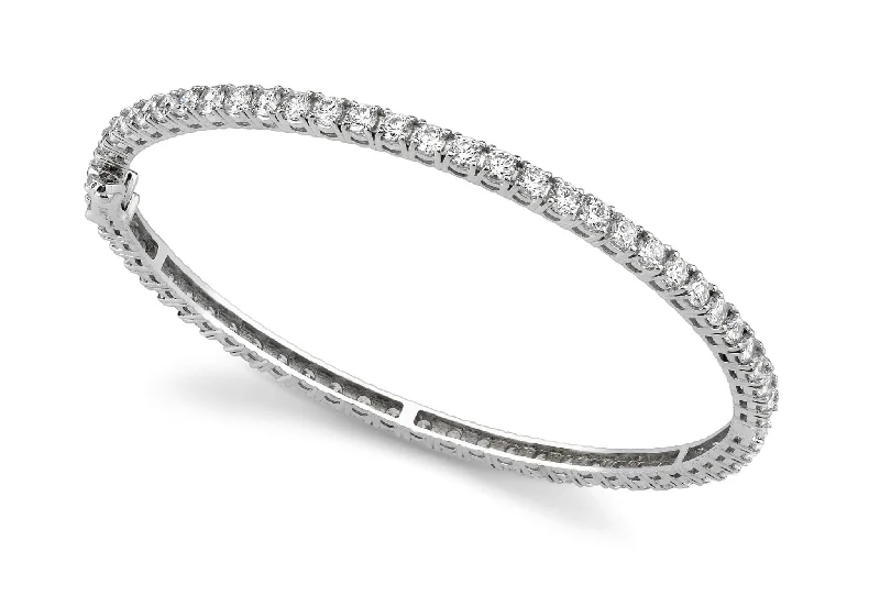 Classic Prong Set Diamond Bangle with 2.48 ct.(finished) 2mm