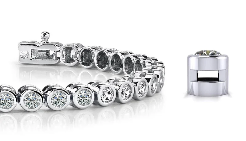 Classic Round Bezel Set Diamond  Tennis Bracelet with 3.44 ct.(finished) 2.75mm