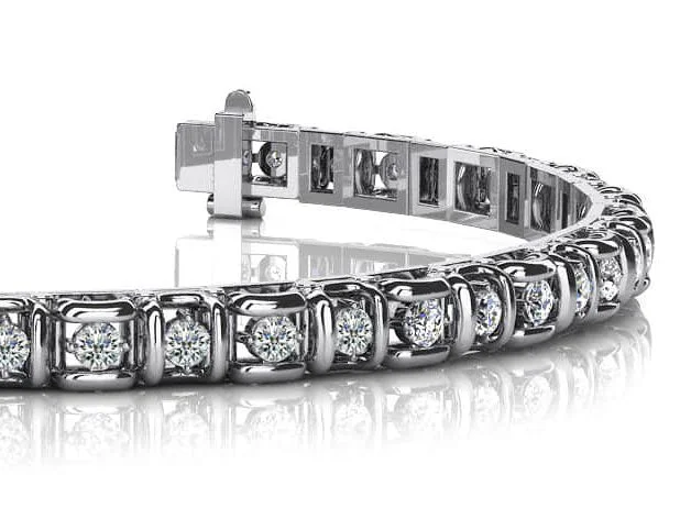 Cross Directional Link Diamond Bracelet with 4.00 ct.(finished) 3.31mm