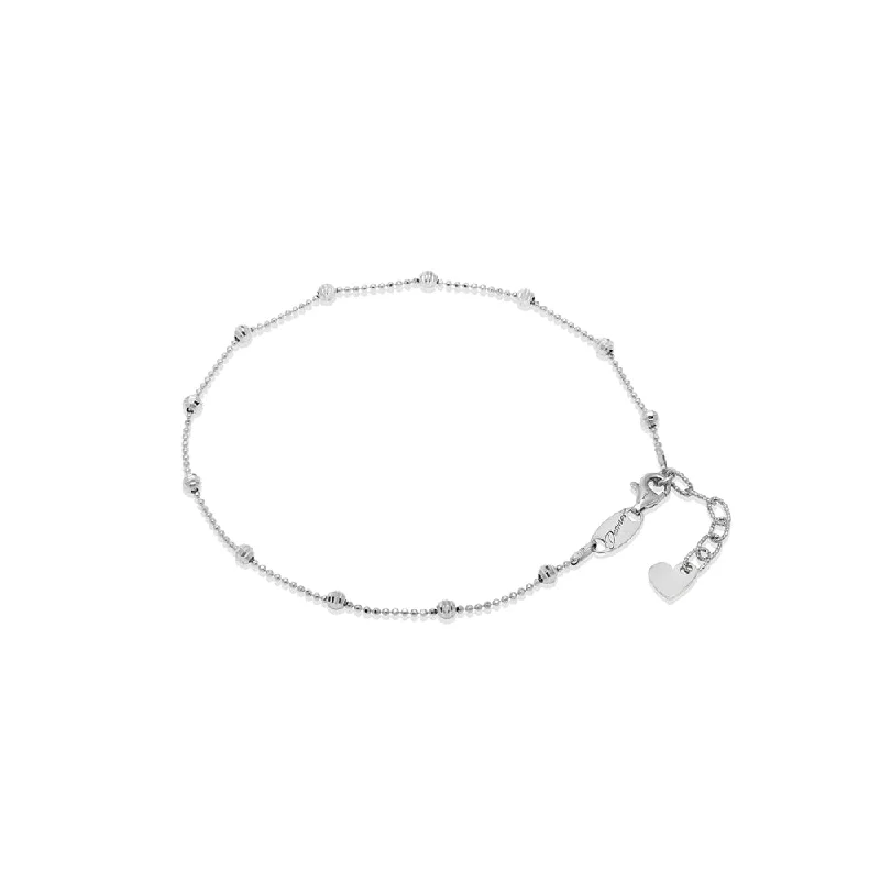 Desmos "Shine" Diamond-Cut Bead Station Anklet