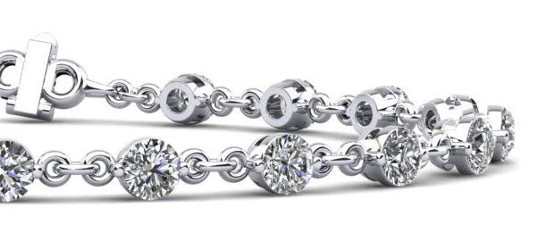 Diamond And Chain Link Diamond Bracelet with 3.20 ct.(finished) 3.5mm