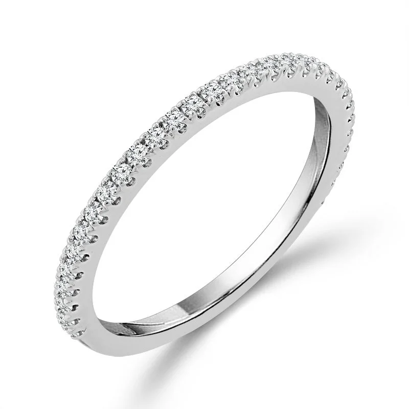 14k White Gold 0.25 ctw Lab-Grown Round Diamond Band