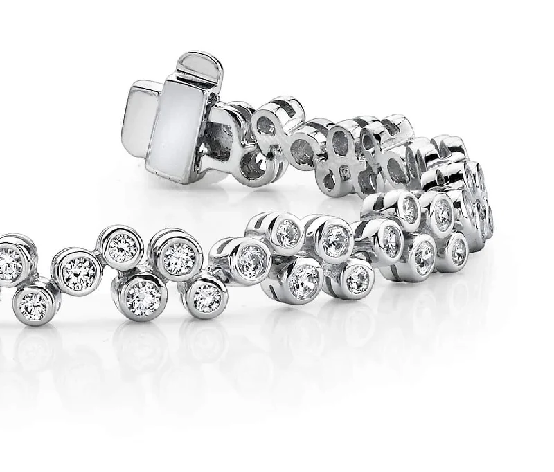 Diamond Bubble Diamond Bracelet with 3.07 ct.(finished) 2mm, 2.25mm, 2.5mm