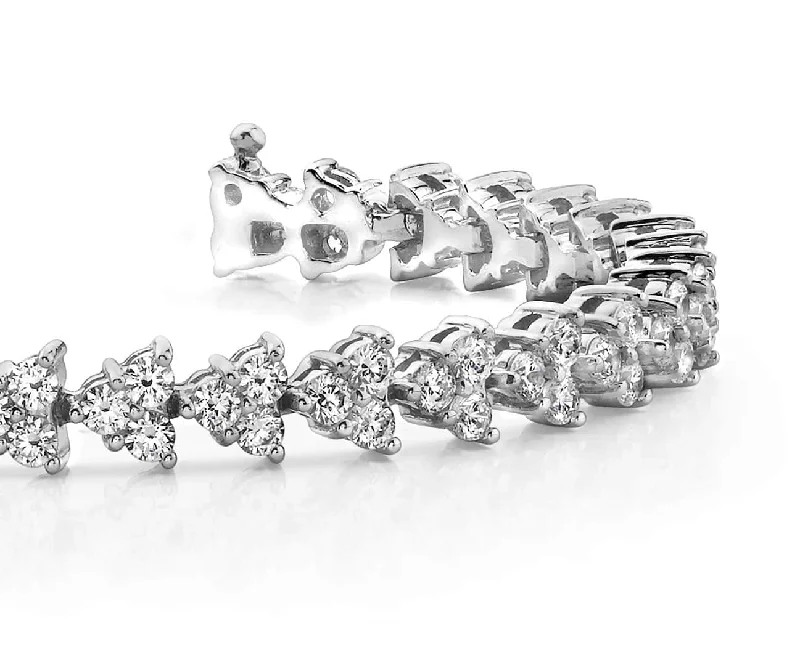 Diamond Pyramid Design Diamond Bracelet with 4.10 ct.(finished) 2.0mm