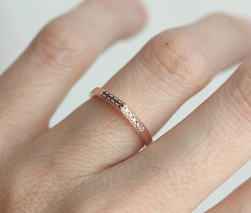 Diamond Ring, 14K Rose Gold Wedding Band