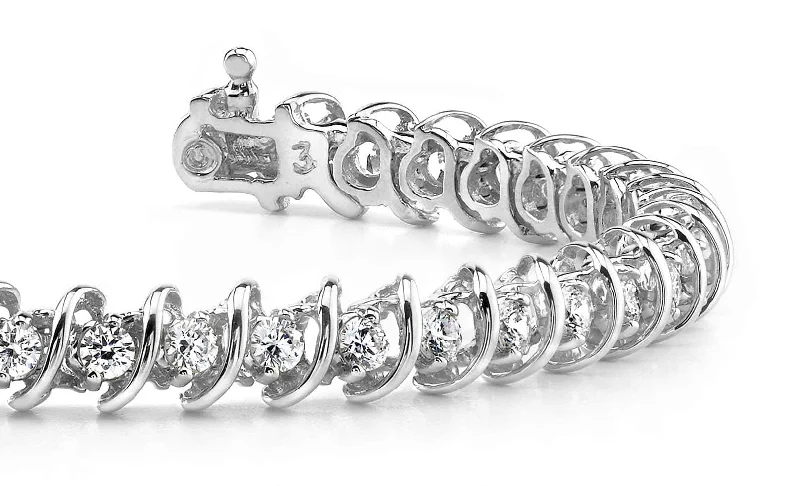 Diamond Swirl Link Diamond Tennis Bracelet with 3.49 ct.(finished) 2.8mm