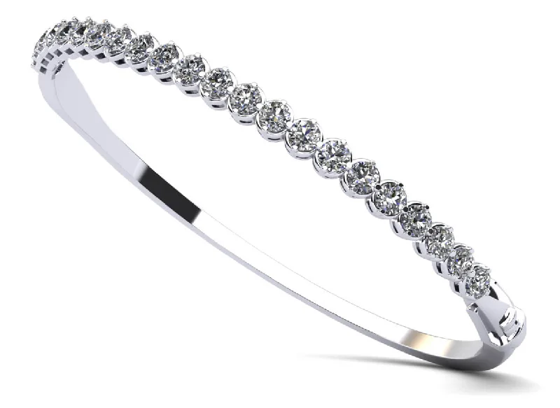 Divinely Dazzling Bangle Diamond Bracelet with 2.31 ct.(finished) 3mm