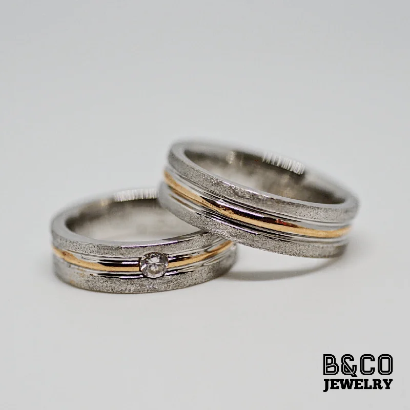 Domenico Two Tone Wedding Rings