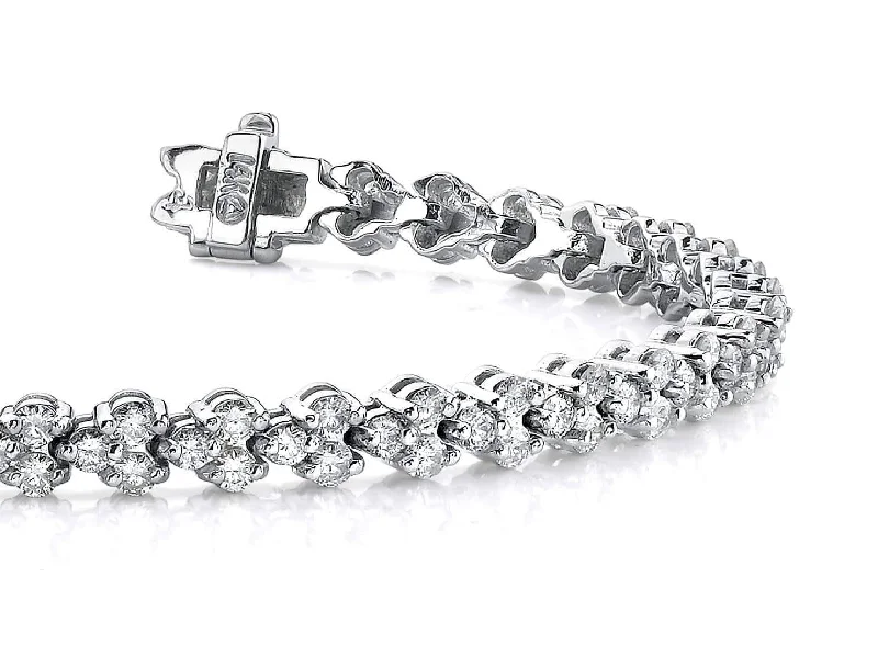 Double Diamond Stacked Diamond Bracelet with 4.06 ct.(finished) 2mm