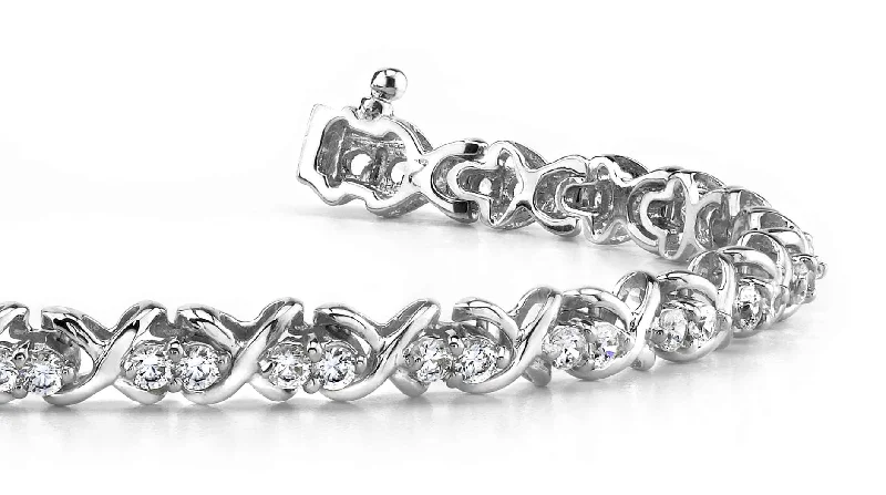 Double Diamond X Link Diamond Bracelet with 3.96 ct.(finished) 2.9mm