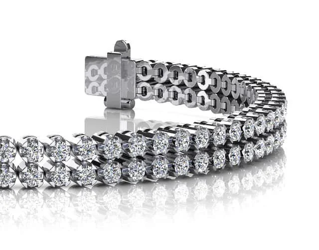 Double Row Diamond Bracelet with 3.69 ct.(finished) 1.8mm