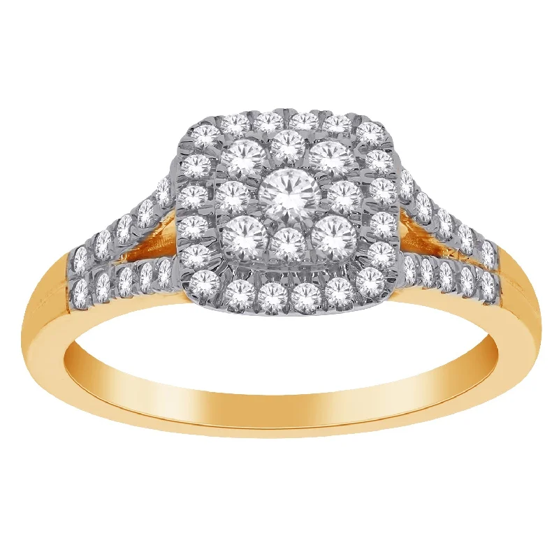 14K yellow gold 0.50 CTw DIAMOND ENGAGEMENT RING