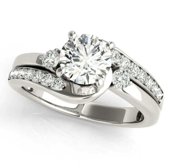 14K White Gold 1.38 CTW Round Lab-Grown Diamond Engagement RING