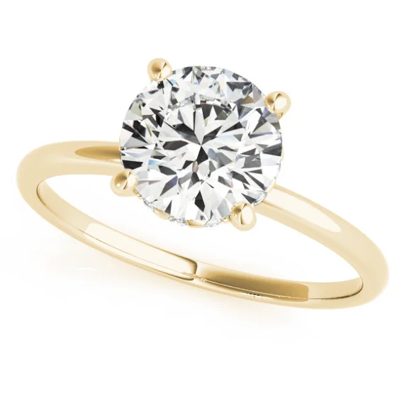 14K Yellow Gold 1.07 CTW Lab-Grown Diamond Round Engagement RING