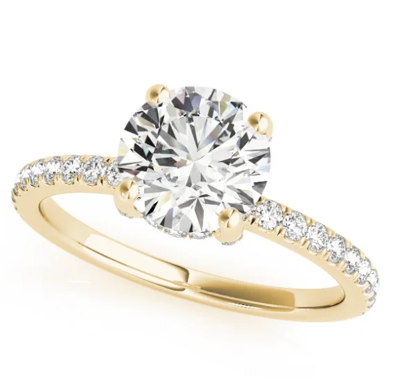 14K Yellow Gold 4.30 CTW Lab-Grown Diamond Round Engagement RING