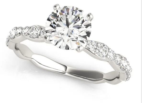 14K White Gold 3.33 CTW  Lab-Grown Diamond Round Engagement RING