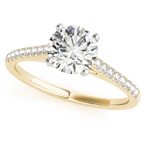 14K Yellow Gold 3.30 CTW Lab-Grown Diamond Round Engagement RING