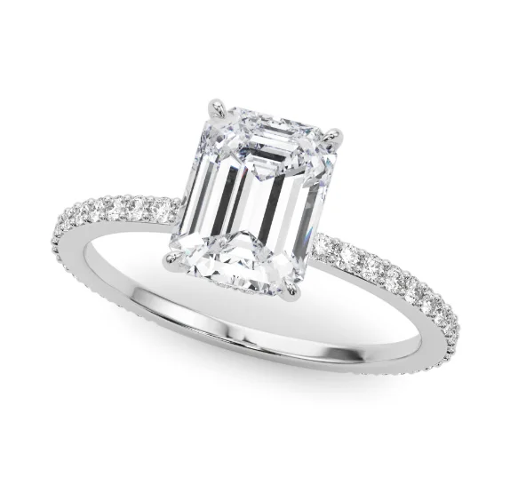 14K White Gold 2.37 CTW  Lab-Grown Diamond Radiant Engagement RING