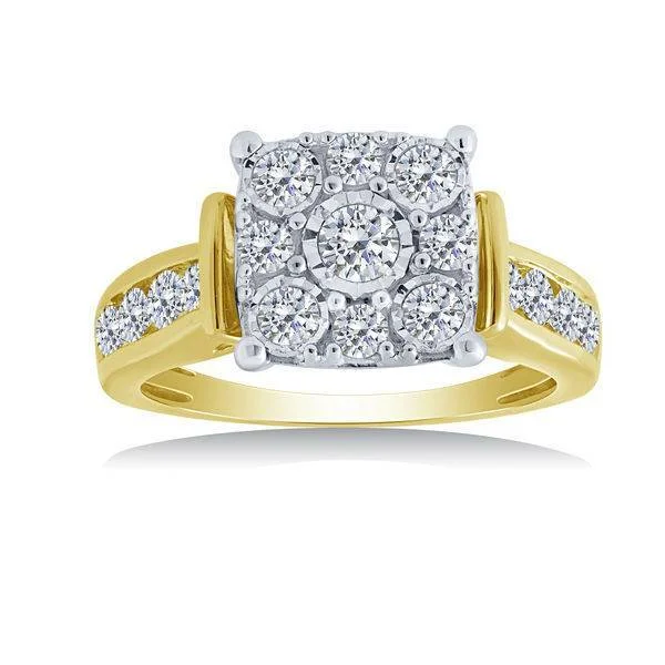 14K Yellow Gold 1.00 CTW DIAMOND COMPOSITE ENGAGEMENT RING