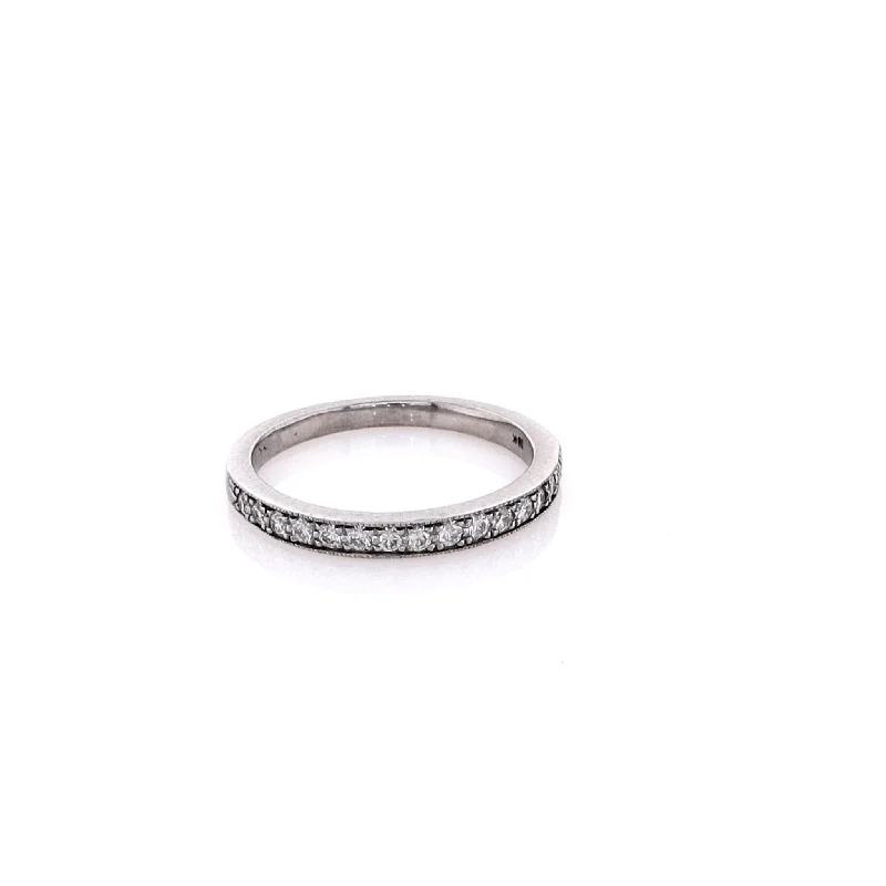 Estate 18 Karat White Gold Diamond Wedding Band