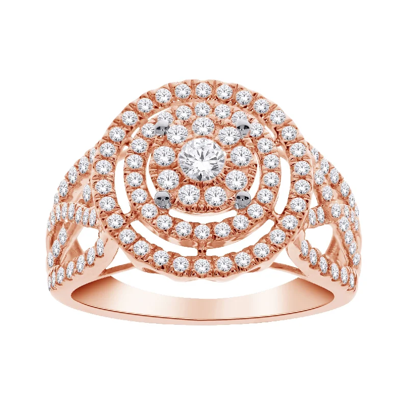 10K Rose Gold 1.00 CTw Round DIAMOND RING