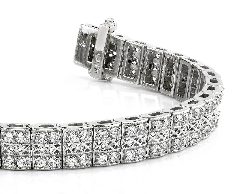 Filigree Diamond Bracelet with 3.04 ct.(finished) 1.7mm