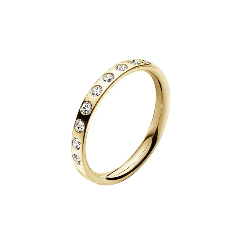 Magic 18K Gold Ring w. 9 Diamonds