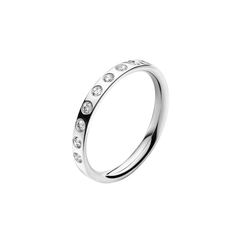 Magic 18K White Gold Ring w. Diamonds