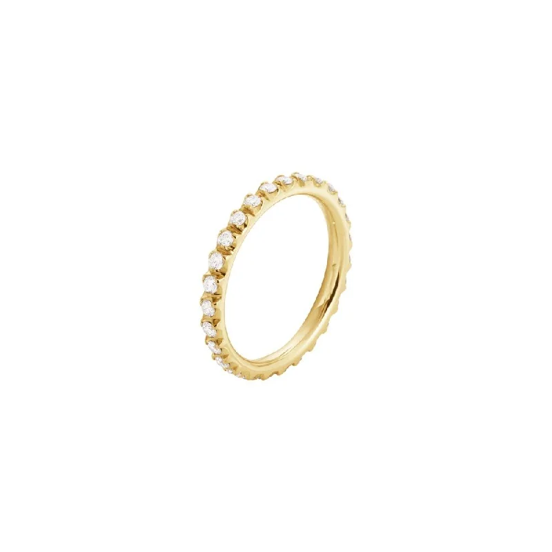 Signature Large 18K Gold Ring w. Diamonds