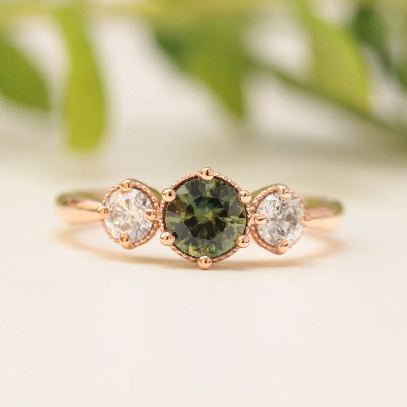 Green Sapphire Engagement Ring