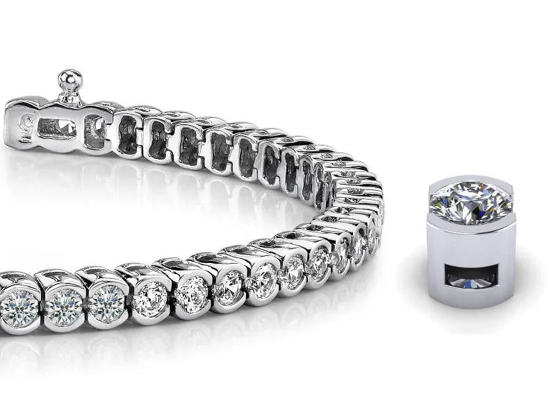 Half Bezel Confidence Diamond Tennis Bracelet with 4.10 ct.(finished) 2.7mm