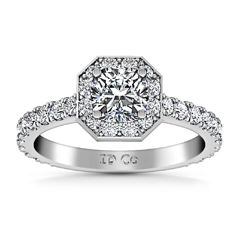 Halo Engagement Ring Irina 14K White Gold