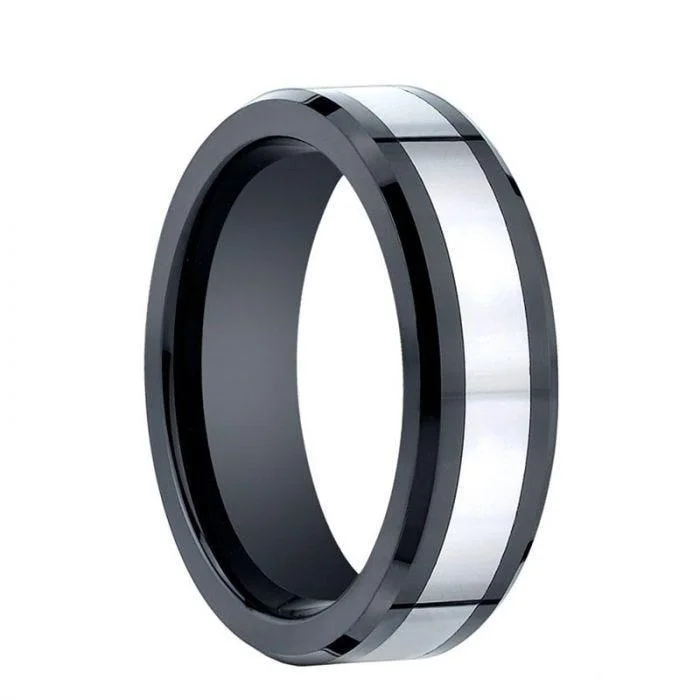 HARKO Benchmark Beveled Ceramic Ring with Tungsten Inlay - 7 mm